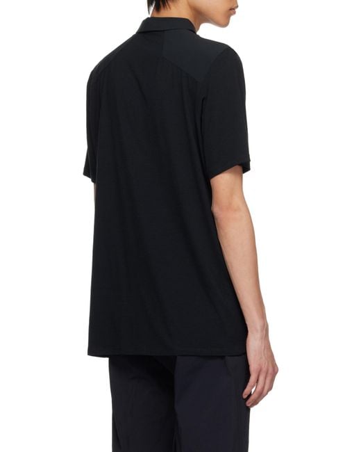 Arc'teryx Black Half-Zipper Short-Sleeved Polo Shirt for men
