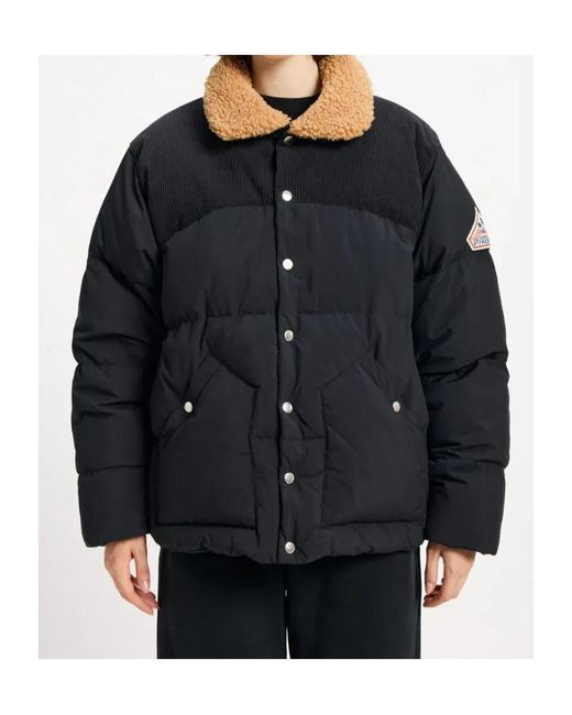 Pyrenex Black Lapel Long-Sleeved Down Jacket for men