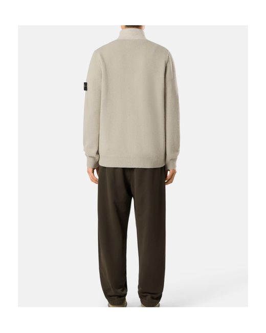 Stone Island Natural Logo Patch Buttoned Cardigan for men