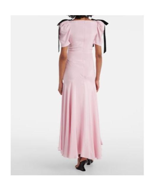 Rodarte Pink Bow-Detail Silk Crêpe Gown