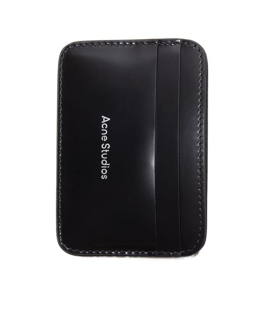 Acne Black Logo Printed Card Holder