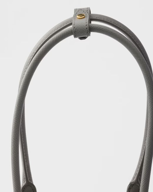 Prada Gray Small Saffiano Leather Top-Handle Bag