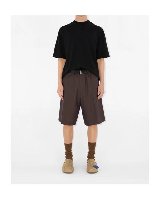Burberry Brown Knee-Length Tailored Herringbone Shorts for men