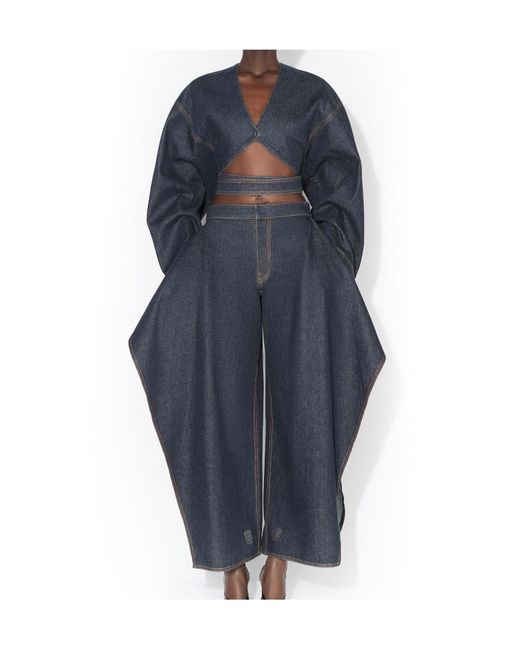 Alaïa Blue Wrap Denim Jacket