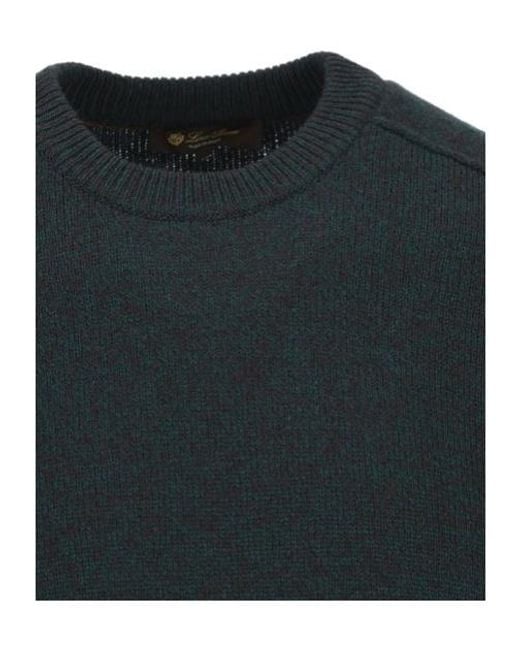Loro Piana Black Mastallone Crewneck Jumper for men