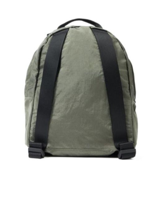 Stone Island Green Logo Patch Zipped Backpack for men