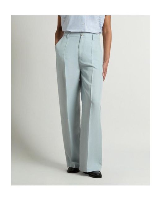 Woolrich Blue Belt-Loops Crease Straight Trousers