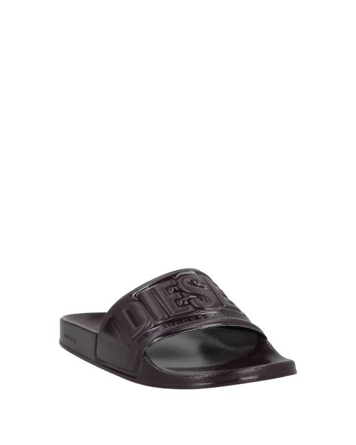 DIESEL Brown Minimalist Slippers