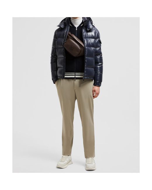 Moncler Blue Maya Hooded Padded Jacket for men