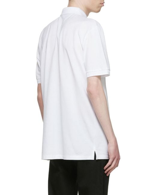 Boss White Hugo Logo Patch Polo Shirt for men
