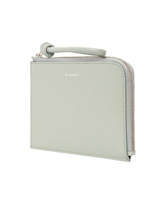 Jil Sander White Zipper Card Holder