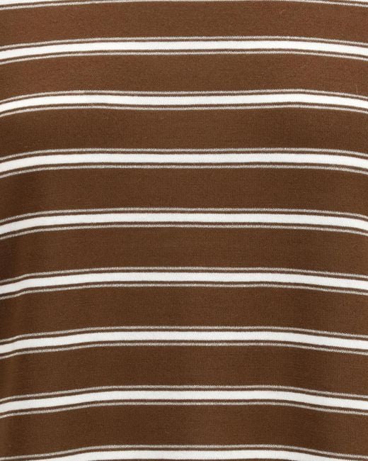 Brunello Cucinelli Brown Striped Crew Neck T-Shirt