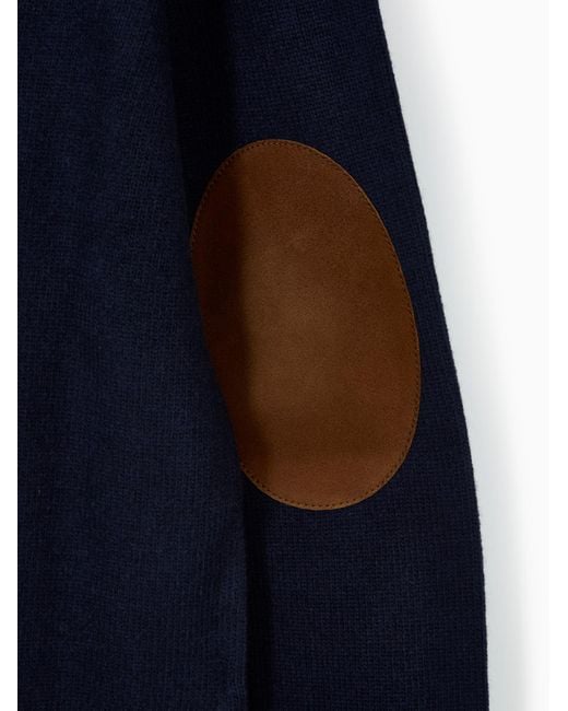 Prada Blue Elbow-Patch Sweater