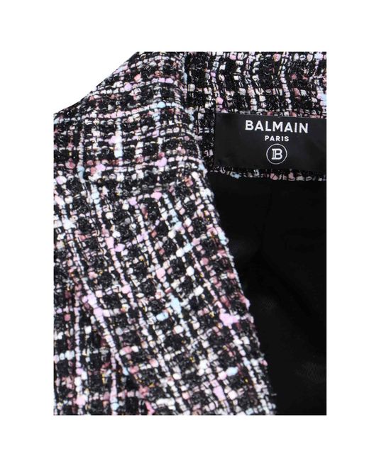 Balmain Black Single Breasted Tweed Jacket