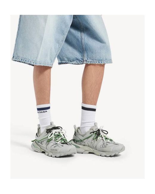 Balenciaga Gray Track Trail Laces Panelled Low-Top Sneaker for men