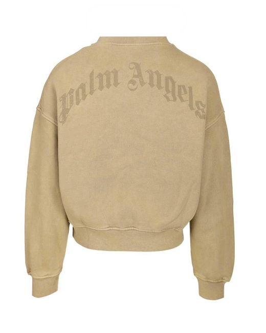 Palm Angels Natural Curved Logo Sweatshirt for men