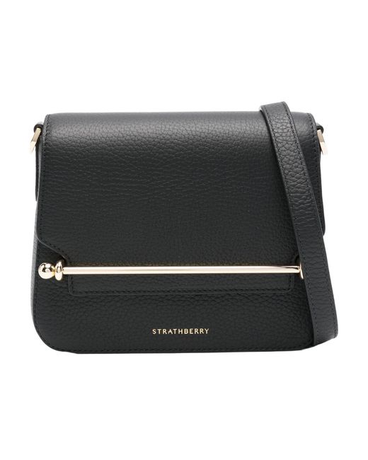 Strathberry Black Mini Ace Cross Body Bag