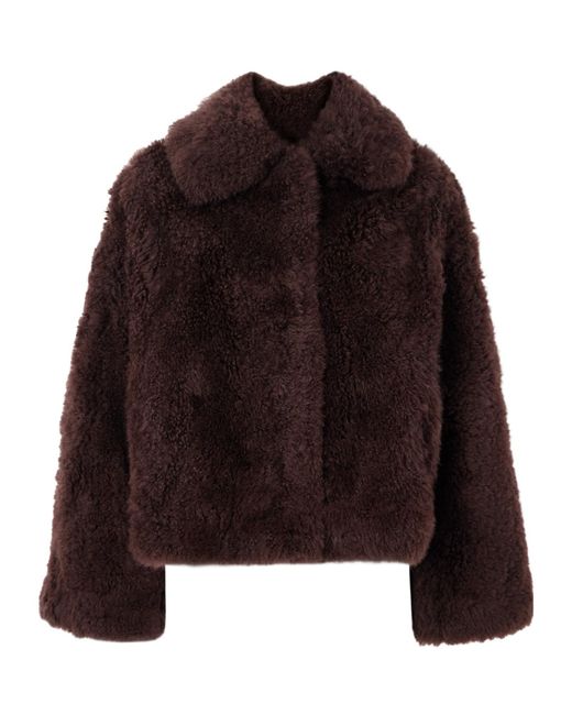Yves Salomon Brown Shearling Jacket