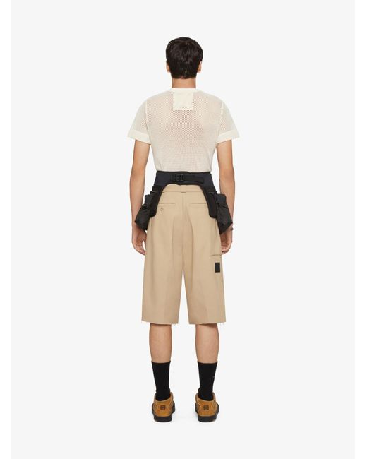 Givenchy Natural Raw Bottom Chino Bermuda Shorts for men