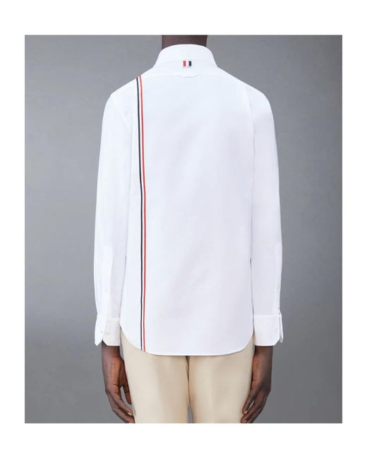 Thom Browne White Rwb Striped Buttoned Shirt for men