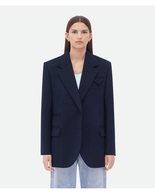 Bottega Veneta Blue Classic Labels Belted Coat