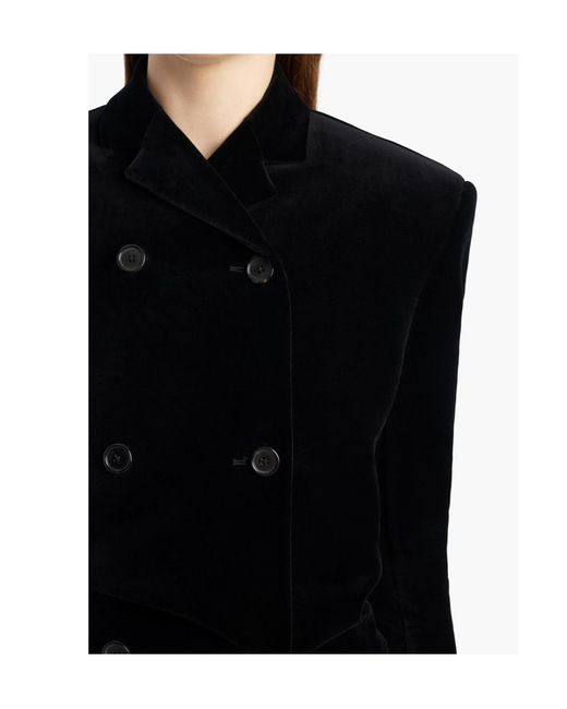 Khaite Black Rolon Coat