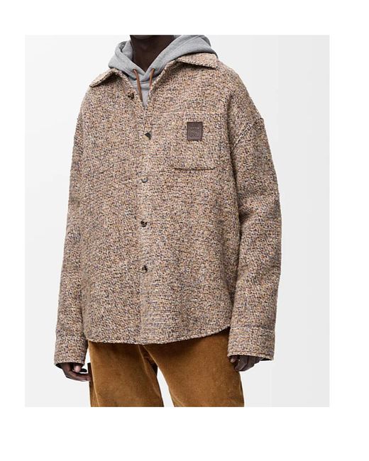 Loewe Brown Mãlange Wool Blend Overshirt for men
