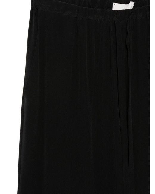 Alysi Black Elastic Waist Casual Pants