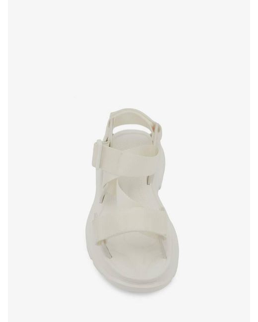 McQueen White Tread Flat Sandals