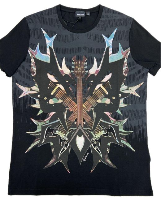 Just Cavalli Black Short-Sleeved T-Shirt for men