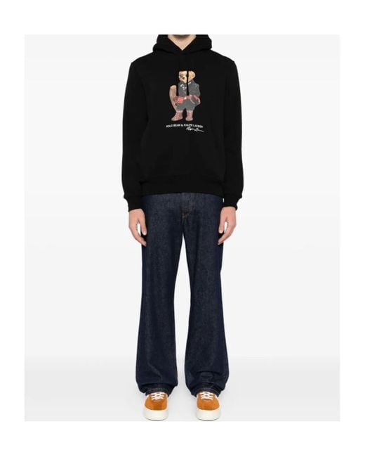 Polo Ralph Lauren Black Polo Bear Fleece Hoodie for men