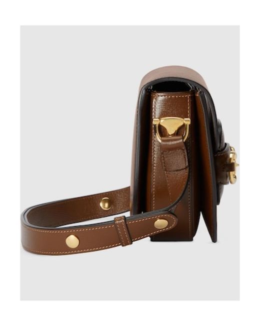 Gucci Brown 1955 Horsebit Mini Rounded Shoulder Bag