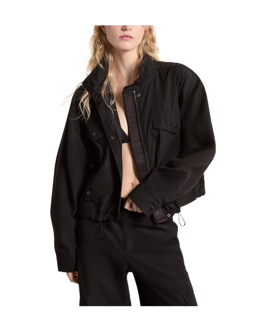 MICHAEL Michael Kors Black Logo Tape Woven Anorak