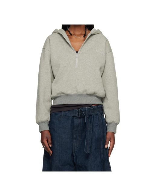 Fear Of God Gray Logo-Patch Hoodie