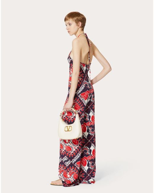 Valentino Red Archive Manifesto Bandana Printed Wide Leg Jumpsuit