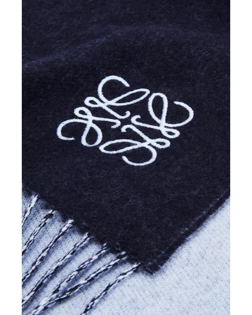 Loewe Blue Anagram Embroidered Scarf