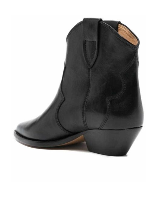 Isabel Marant Black Dewina Leather Ankle Boots