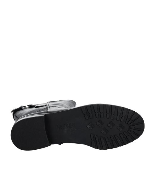 Ralph Lauren Black Chunky Heeled Ankle Boots