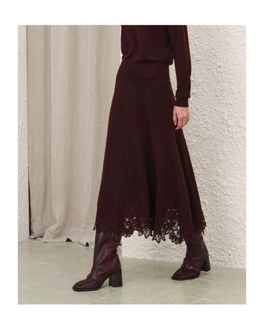 Zimmermann Purple Valiant Merino Lace Skirt
