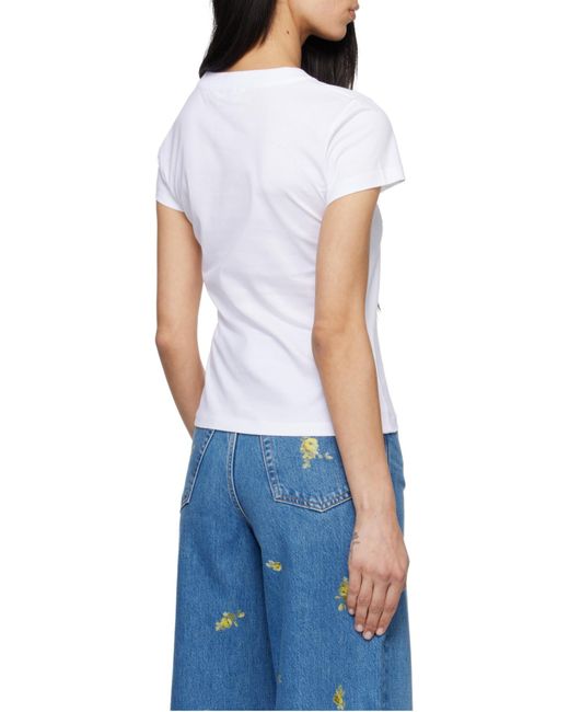 Ganni White Raspberry Print Baby Fit T-Shirt