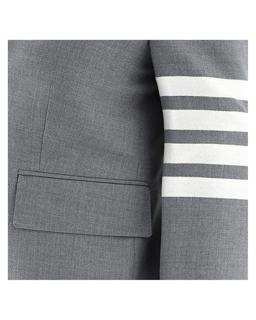 Thom Browne Gray Plain Weave 4-Bar High Armhole Sport Coat