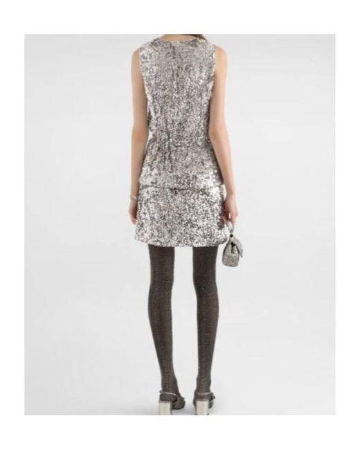 Dolce & Gabbana Gray Sequin Top