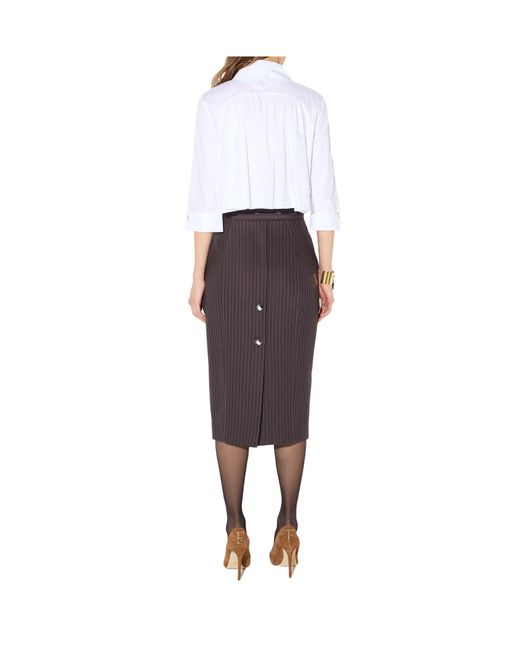 Elisabetta Franchi White Pleat Detailed Shirt