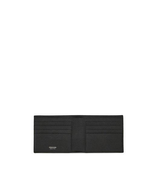 Ferragamo Black Letter Logo Card Holder for men