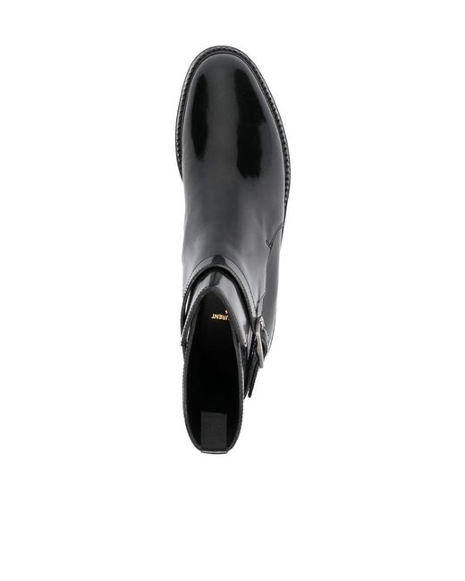 Saint Laurent Black Patent Leather Ankle Boots