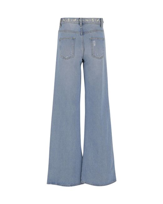 Coperni Blue Studded High-Rise Jeans