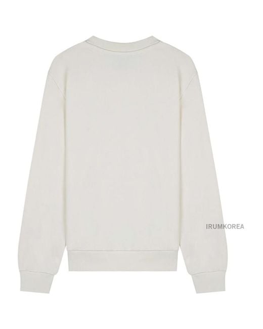A.P.C. White Logo-Print Crew-Neck Sweater for men