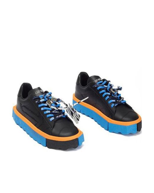 Off-White c/o Virgil Abloh Blue Arrow Pattern Flat Casual Sneakers