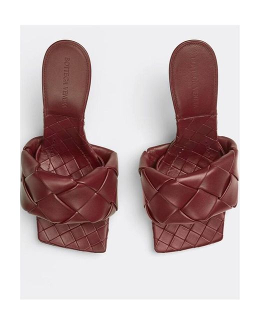Bottega Veneta Brown Lido Intrecciato Mule Sandals