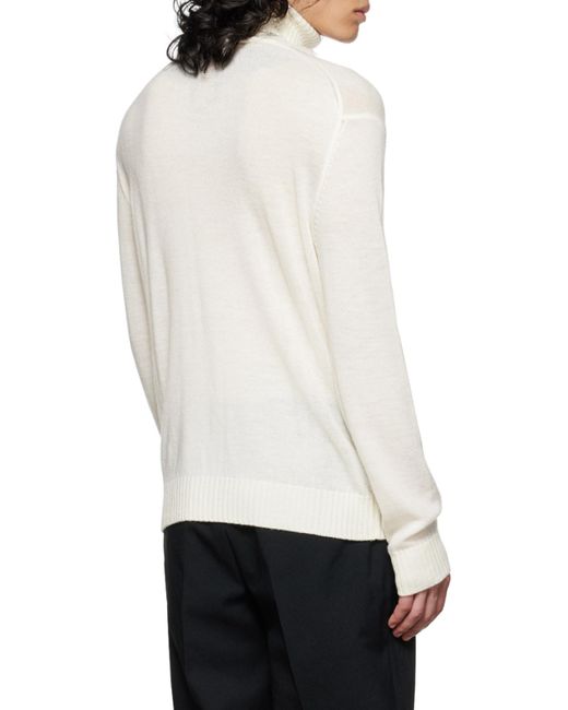 Jil Sander White Roll-Neck Long-Sleeved Knitted Sweater for men